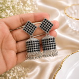 Noir Elegance Jhumka Earrings