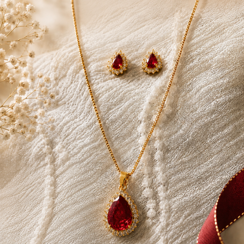 Luxe Petal Drop Pendant Set