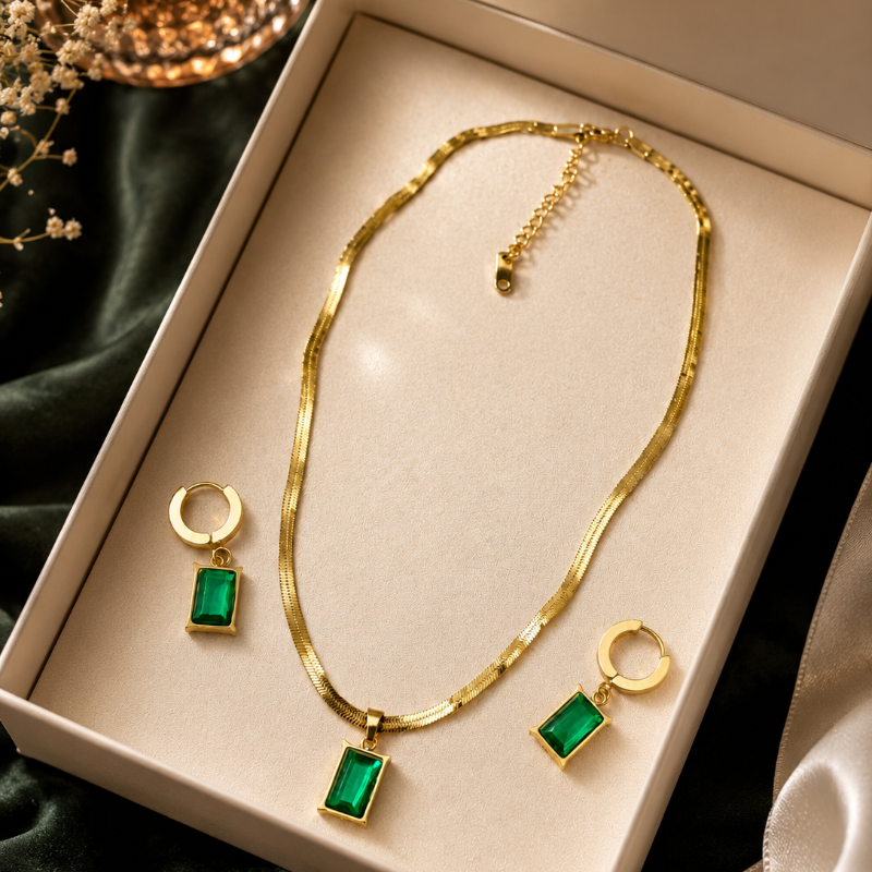 Snake Chain Pendant Necklace Set