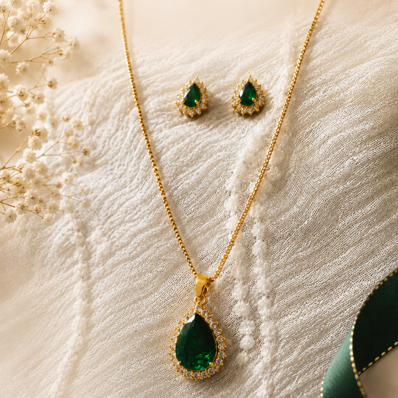 Luxe Petal Drop Pendant Set