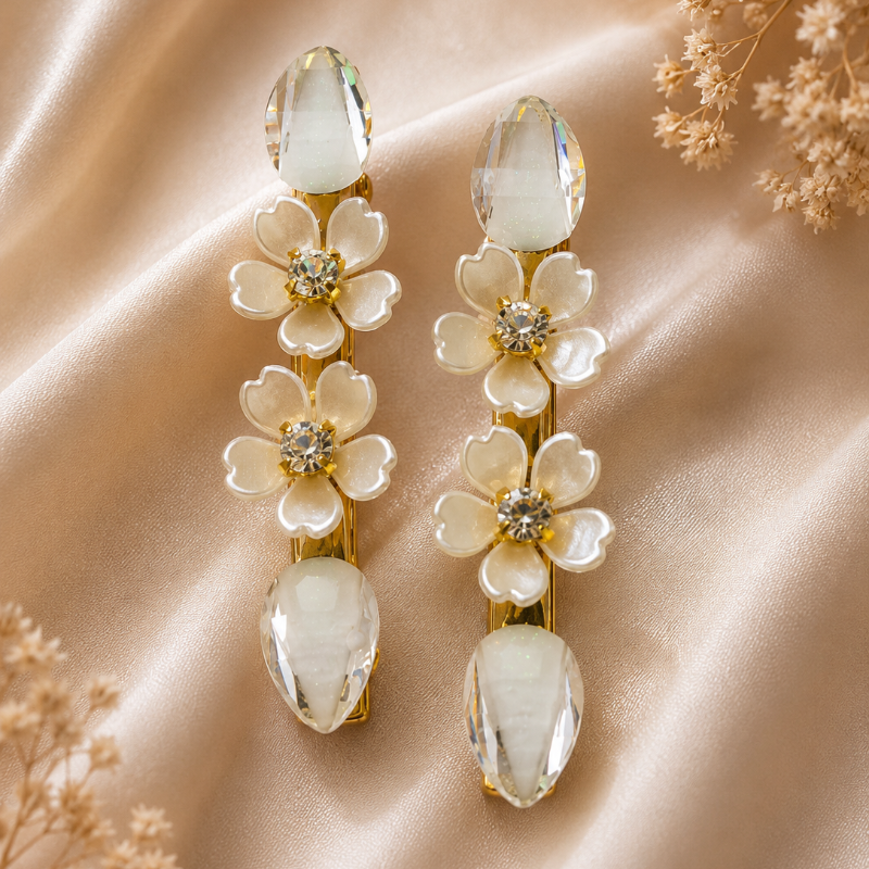 Pearl Petal Hair Clips-Set of 2