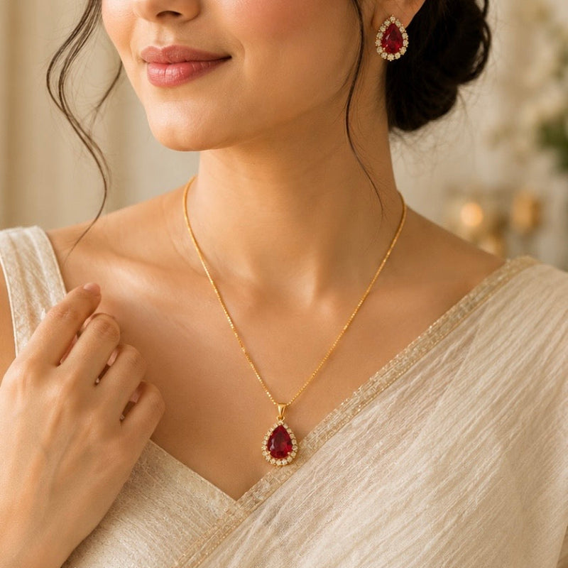 Luxe Petal Drop Pendant Set