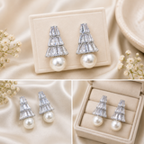 Luna Crystal Pearl Drops Earrings