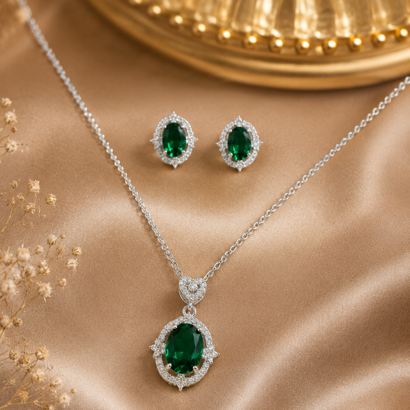 Nova Green Pendant Set