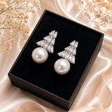 Luna Crystal Pearl Drops Earrings