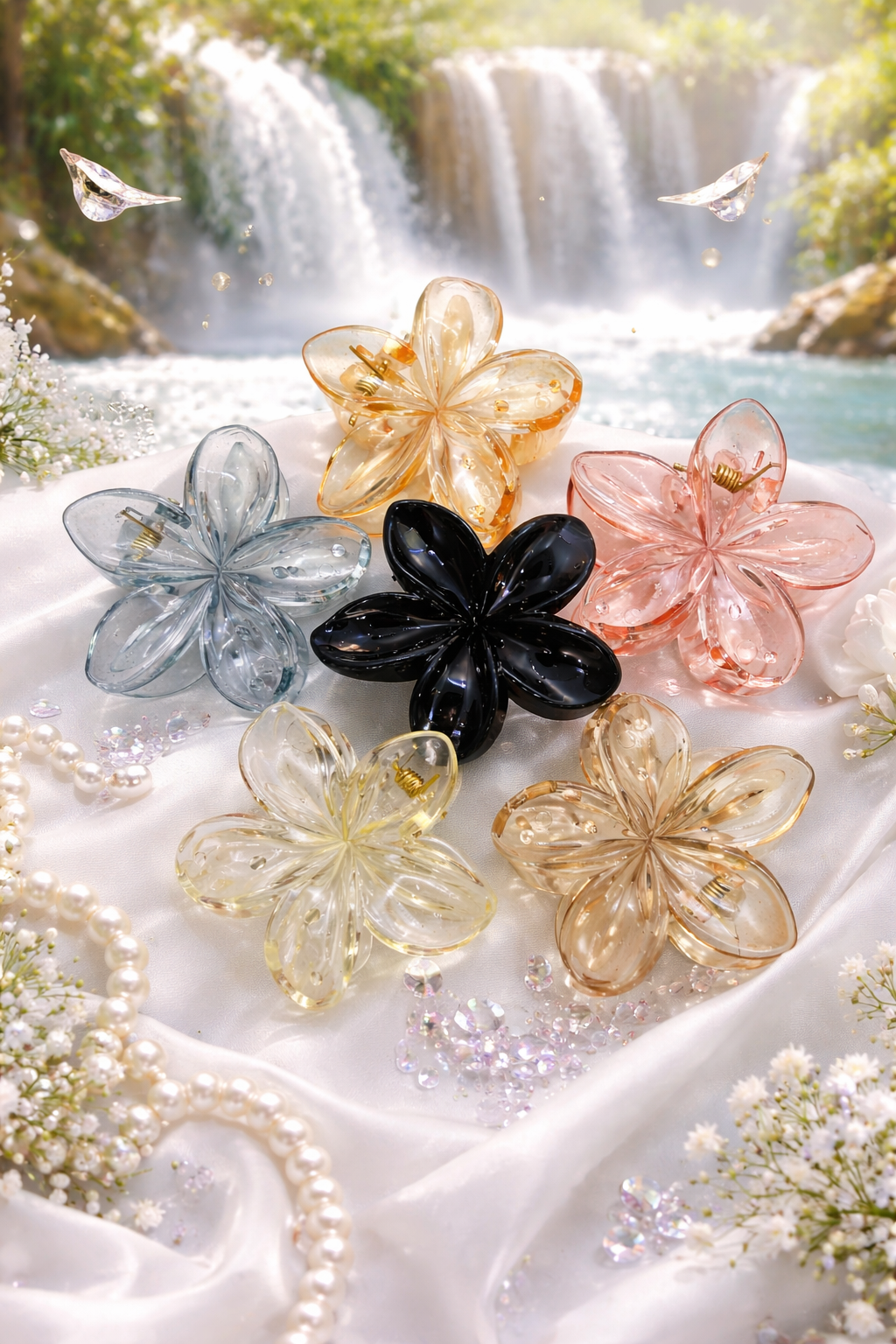 Flower shaped Hair Claw Clips