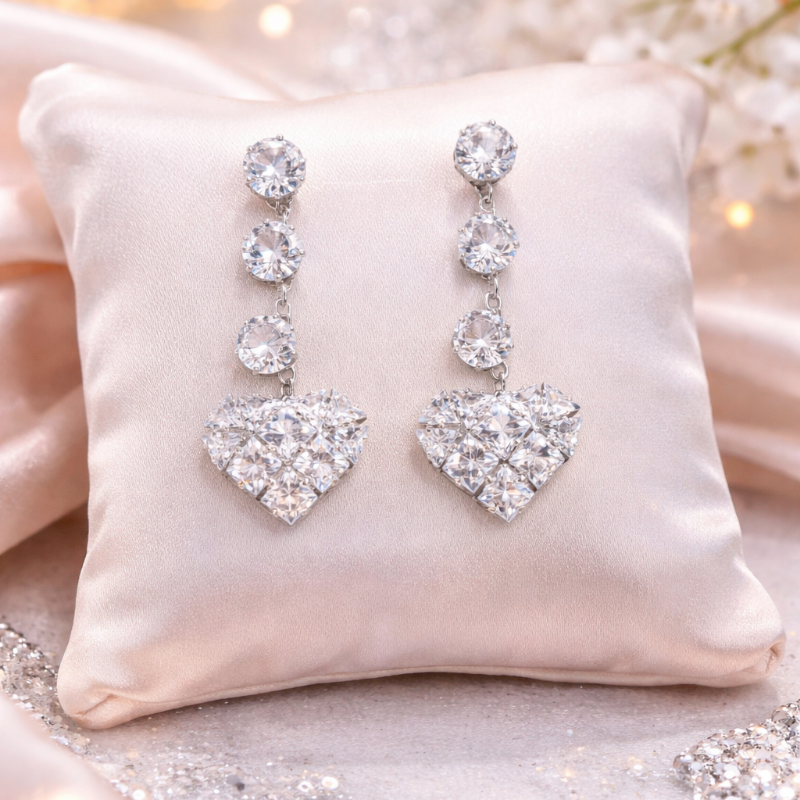 Elegant Heart Drop Earrings