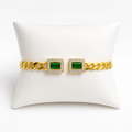 Golden bracelet with Green Stone