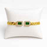 Golden bracelet with Green Stone