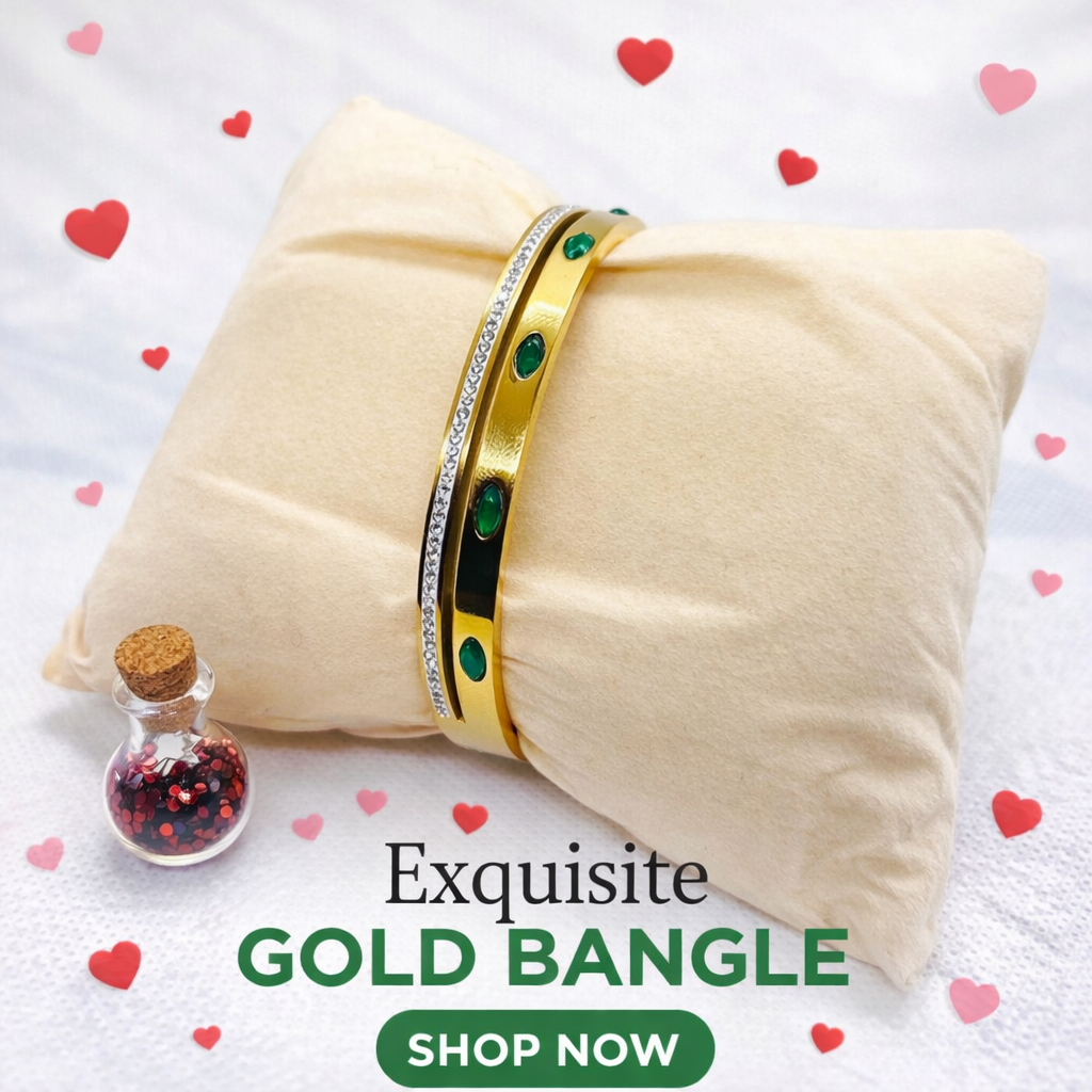 Exclusive Bangle with Green Stones