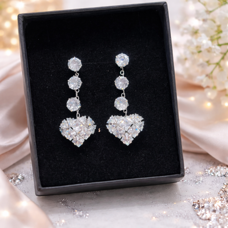 Elegant Heart Drop Earrings