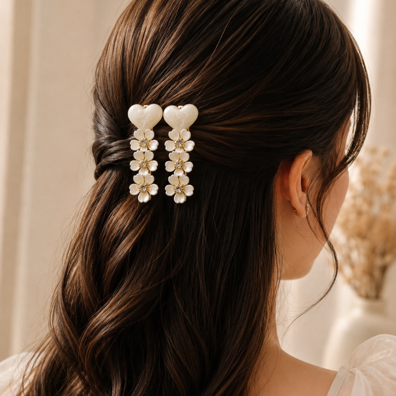 Hear Blossom Hair Clips - Set of 2