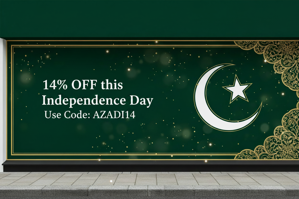 Pakistan Independence Day Hero Banner with Discount